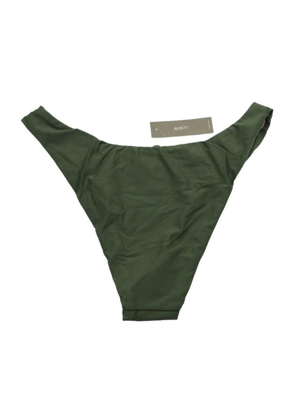 J.Crew Womens Curved-Waist Cheeky High-Cut Bikini Bottoms Mid-Rise Green M - Picture 2 of 3